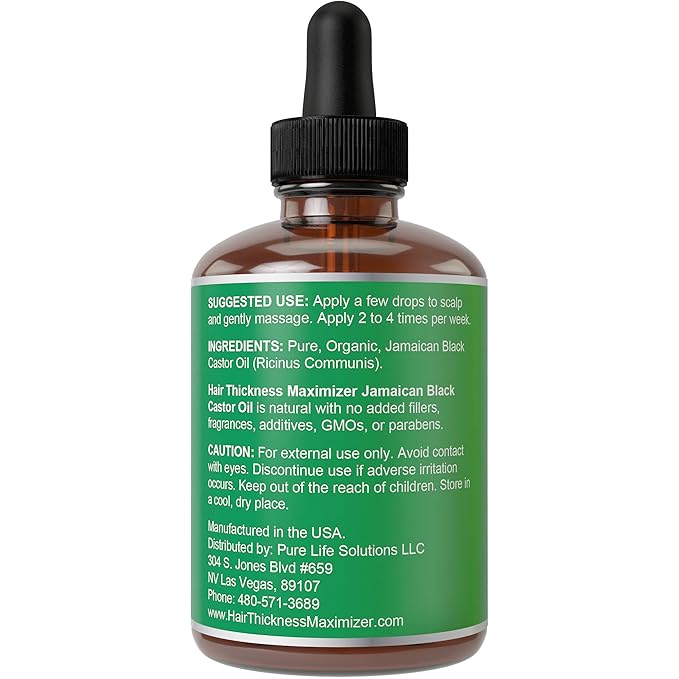 Jamaican Black Castor Oil for Hair Growth. Strengthens & Hydrates Thinning, Dry Hair for a Healthier-Looking Scalp. For Women & Men – Vegan & Unscented 2oz Serum (Pack of 2)