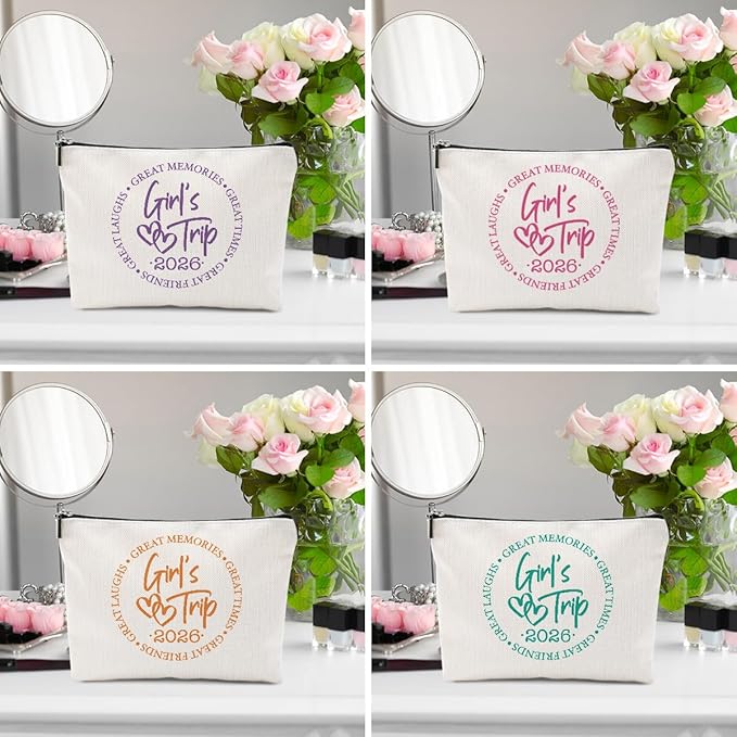 1 Pcs 3 Pcs 4 Pcs Makeup Bag, Girls Trip Gifts Favors Girls Weekend Gifts, Friendship Gifts for Women Bestie Bride