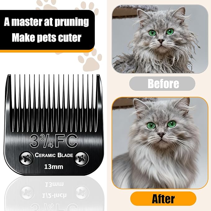 Dog Grooming Clipper Blades Replacement Compatible with Andis Dog Clippers,Most OsterA5, Wahl KM Series Pet Clippers (Black(3FC))