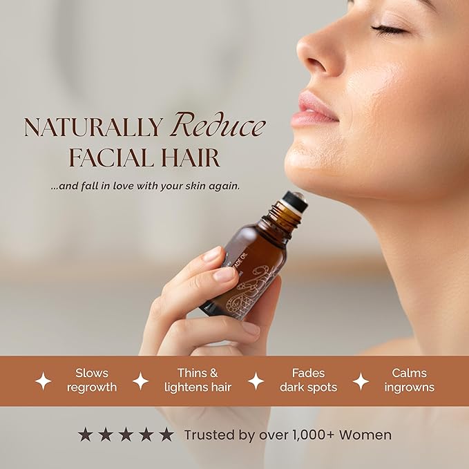 Umber By J. Lenay Hair Reducing Fade Oil - Sentive Strength (For sentive skin) Hair Growth Minimizer, Slow Down Facial Hair Growth for Women & Men, Hair Inhibitor Serum, Moisturizing & Soothing, 15ml