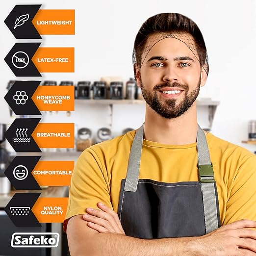 Dispense-O-Net Hairnet Dispenser & Wall Mount | Black Hairnets + Wall Mount | Lightweight Nylon Hairnets | Latex-Free