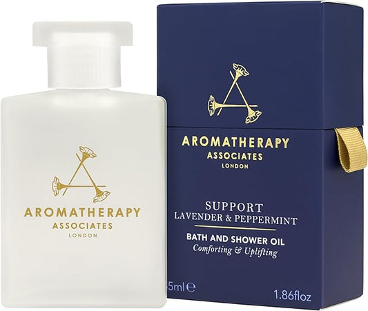 Aromatherapy Associates Support Equilibrium Bath and Shower Oil – Hydrating Oil with 3 Essential Oils to Uplift Mind, Body, and Spirit (1.86 oz)