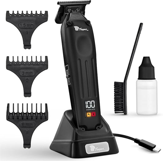 Fagaci Professional Zero Gapped Trimmer for Men, 5X Longer Sharpness Cordless Beard Trimmer for Men, T Liners Professional Trimmers for Barbers with Brushless Motor, Zero Gap Trimmers Barber T Blade