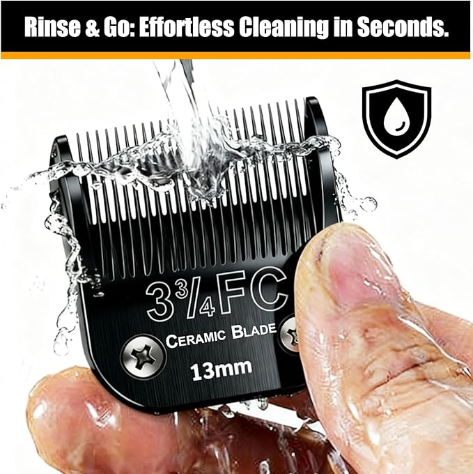 Dog Grooming Clipper Blades Replacement Compatible with Andis Dog Clippers,Most OsterA5, Wahl KM Series Pet Clippers (Black(3FC))