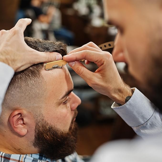 Professional Black Gold Hair Scissors 6.89" Teeth Japanese Stainless Steel Multifunctional Salon Thinning Scissors Straight Shears Tools for Men Women Home Salon Barber