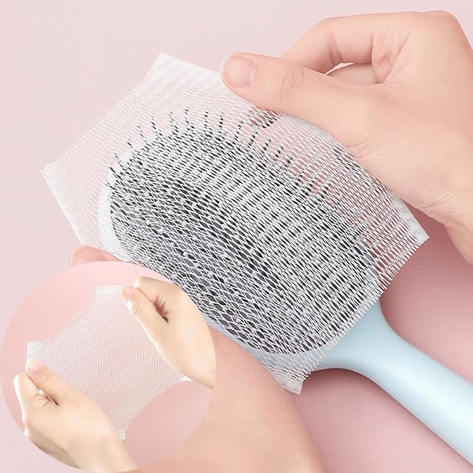 100 Pack Hair Brush Cleaner Disposable Hair Brushes Cleaning Tool Comb Cleaner Net Cover Screen Guards Hairbrush Hair Remover for Detangling Hair Brush Detangler Natural Bamboo Bristles