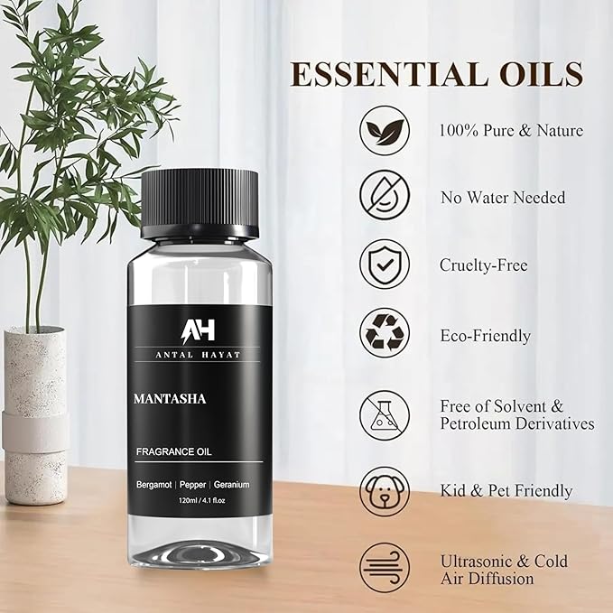 Hotel Scents Mantasha Diffuser Oil 120ml – Inspired by Sauvage Eau de Parfum – Bergamot, Black Pepper & Geranium – Premium Home Scent Refill – Luxury Essential Oil for Ultrasonic & Waterless Diffusers
