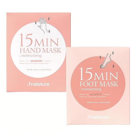 15 Min Hand and Foot Mask (10pc): Hydrating Korean Spa Kit Essentials for Moisturized Hands and Feet