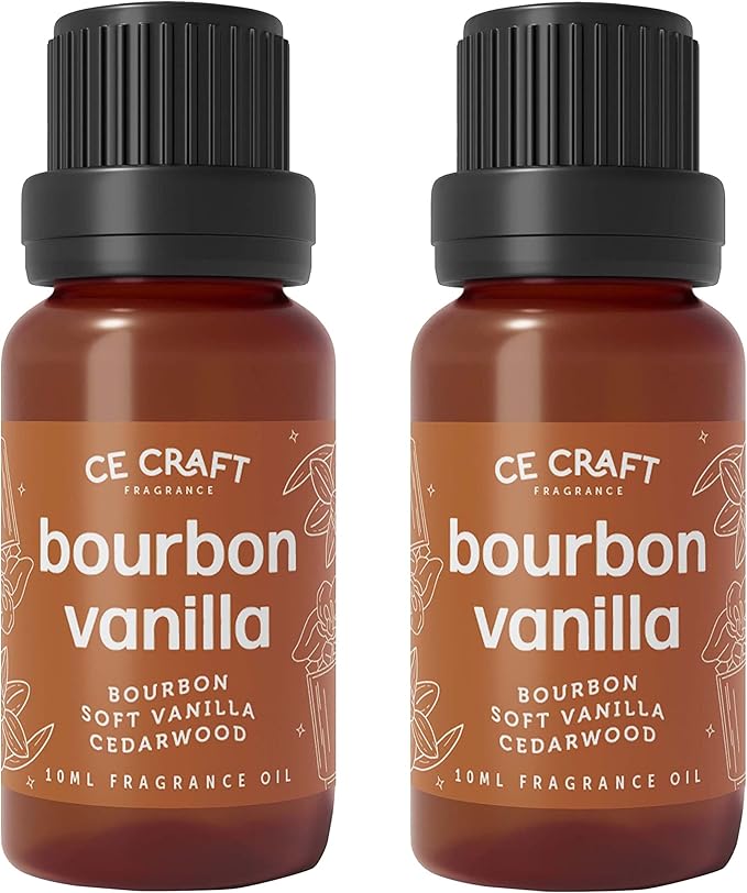 CANDECraftCo Premium Fragrance Oil – Diffuser Oils Fragrances Scented for Home, Candle Soap Making Supplies, Aromatherapy Blends for House (0.34 Fl Oz) (2-Pack, Bourbon Vanilla)
