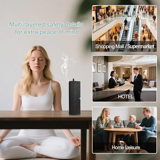 Scent Diffuser Starter Kit - Aroma Waterless Essential Oil Diffuser for Home, Air Diffuser for Large Room, 3200 Sq.Ft Coverage Scent Air Machine, Contains A 3.5 OZ Hotel Scent Essential Oil