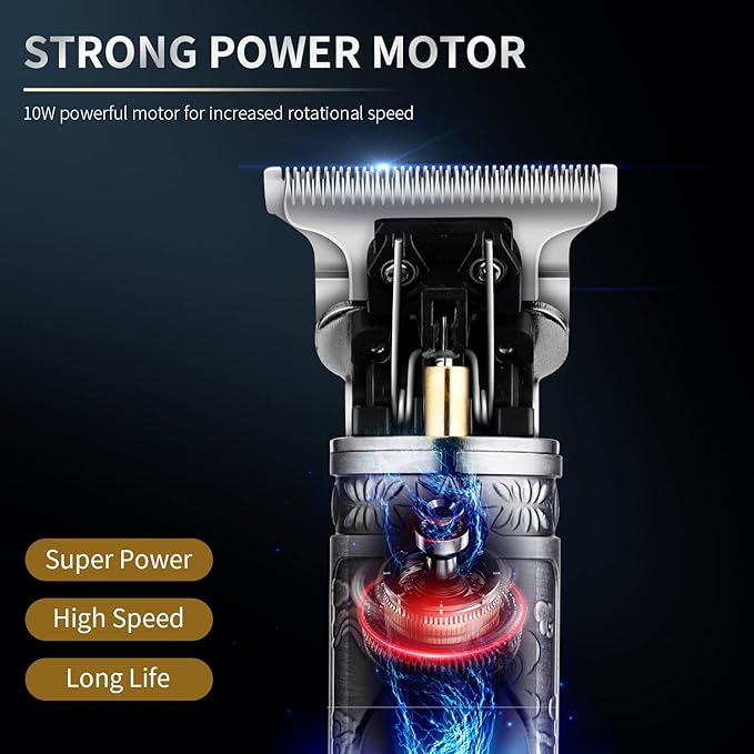 Hair Clippers for Men with Replacement Blade, Professional Hair Trimmer for Barber, T-Blade Edgers Clippers, Close-Cutting Trimmers, Cordless Clippers for Hair Cutting