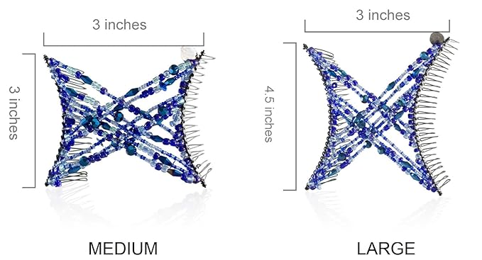 Sparkling Decorative Crystal Hair Clip for Fine, Thin, Sleek & Straight Hair - Double Comb for Easy Comfy Styles, Holds Snug, No Pressure, UpDo, Ponytail, French Twist, Bun (Crystal Medium)