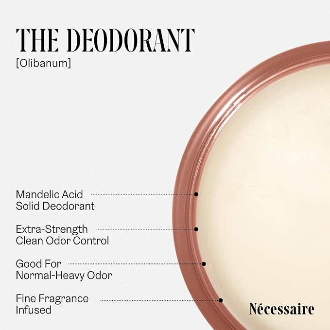 Nécessaire The Deodorant Olibanum | Natural Aluminum Free Deodorant For Women & Men. Extra Strength Treatment with Mandelic Acid. Free of Baking Soda, Ozokerite & Parabens (75 g/2.5 oz)