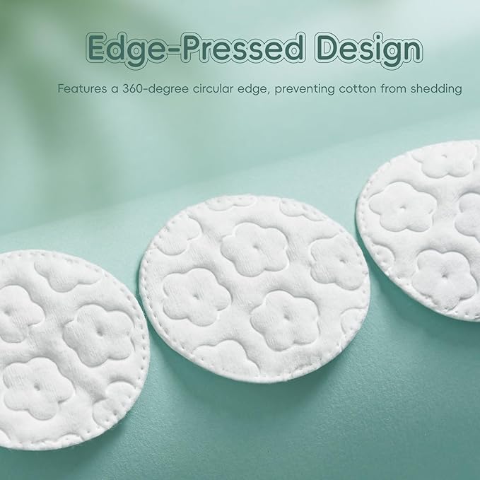 GWT Premium Cotton Rounds for Face, 100% Pure & Lint-Free Cotton Pads, Soft & Absorbent Makeup Remover, Hypoallergenic, Multi-Layer Design (100 Count (Pack of 3))
