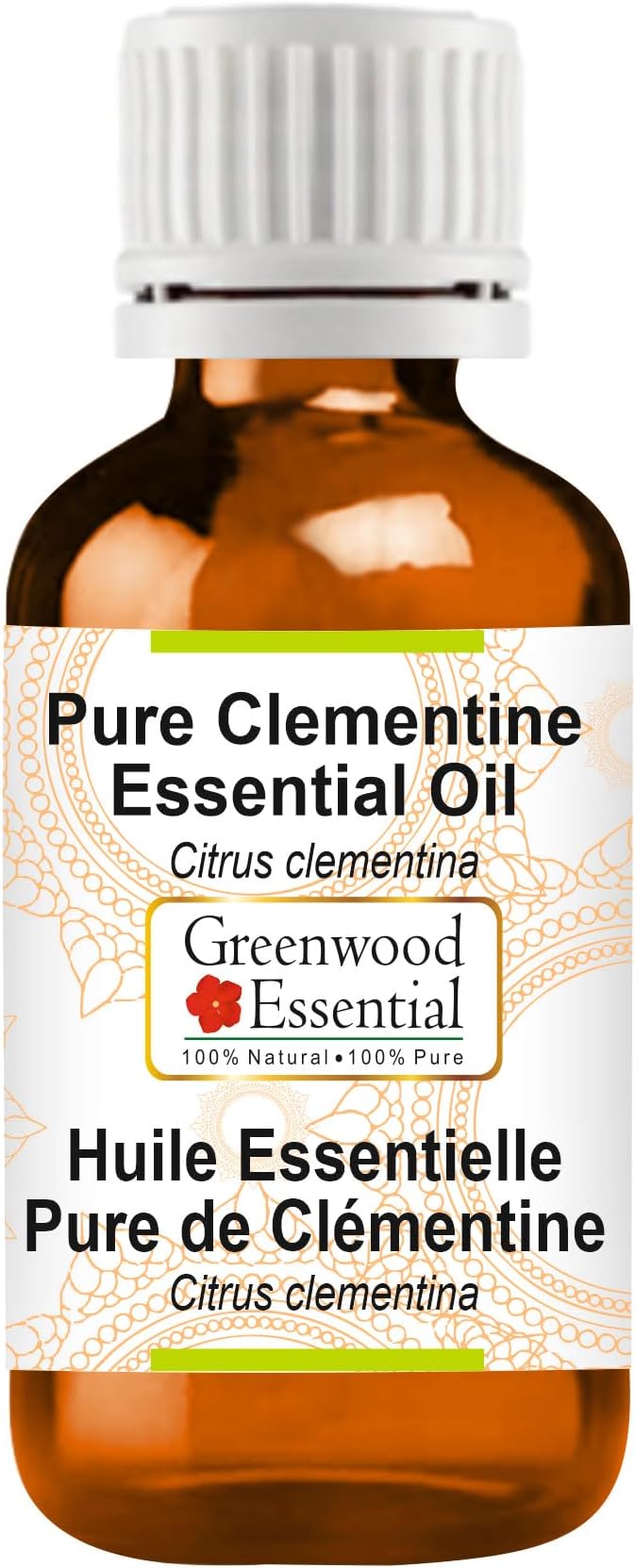 Greenwood Essential Clementine Essential Oil (Citrus Clementina) Pure | Non-Sticky | Non-Greasy | Lightweight | Men & Women | All Skin Types | Steam Distilled 15ml (0.50 oz)