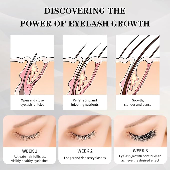 Eyelash Growth Serum,suitable for thicker and longer eyelashes and eyebrows - use eyebrow enhancer to create sweet eyelashes (3mL)