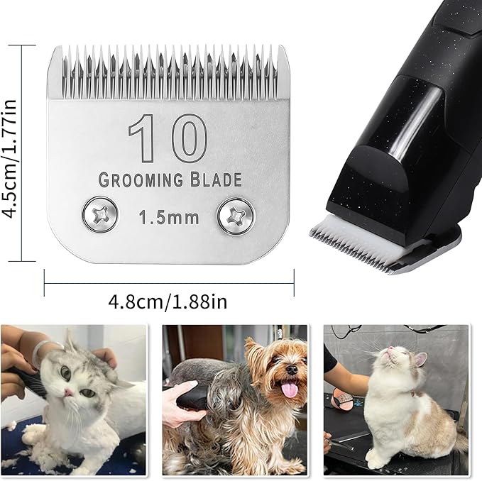 Size 4FC+5FC+7FC Detachable Dog Grooming Blades, Compatible with Andis, Oster A5, Wahl KM10 Series Clippers, Silver (3 Packs)