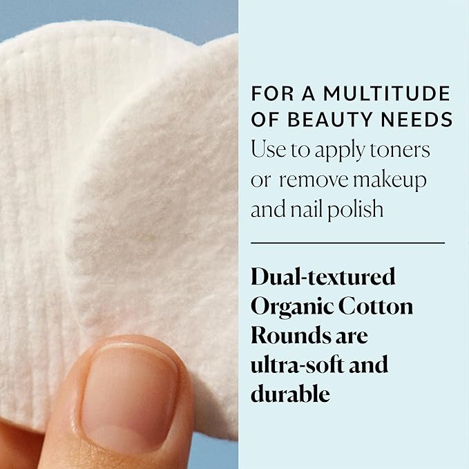 Sky Organics Organic Cotton Rounds for Sensitive Skin, 100% Pure GOTS Certified Organic for Beauty & Personal Care, 300 ct.