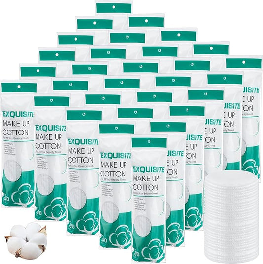 Maxcheck 3000 Pcs Cotton Rounds Bulk Exfoliating Rounds for Face Makeup Remover Cotton Facial Pads for Face Makeup Removal Toner Pads