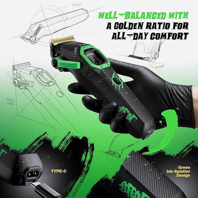 SUPRENT Professional Barber Clippers - High-Performance 13,000 RPM Vector Motor Hair Clipper Barber Trimmer Set, Professional Haircutting Kit with AI Speed Control, Patented U-Teeth Blade