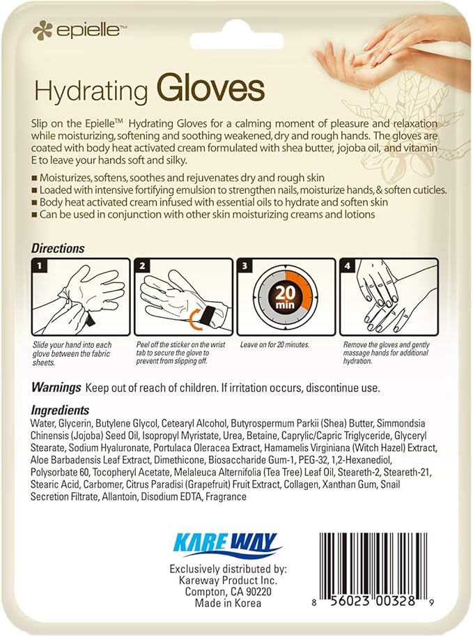 Epielle Hydrating Hand Mask 6 Pairs, Deep Moisturizing Gloves for Dry, Cracked Hands, Self Care Gifts for Women, Spa Kit, Stocking Stuffers, Thanksgiving Essentials