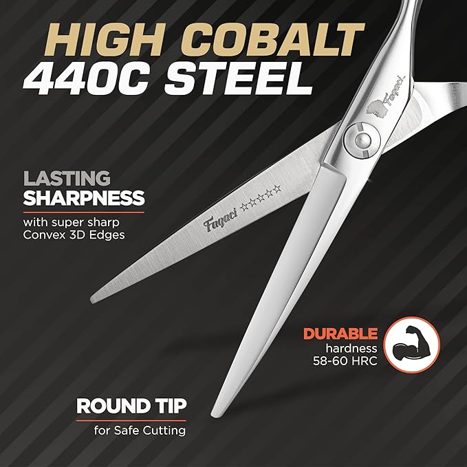 Fagaci Professional Hair Scissors & Hair Clipper with Extremely Fine Cutting, Hair Cutting Scissors Professional, Cordless Hair Clippers Set, Hair Shears, Barber Clippers Hair Cutting Shears
