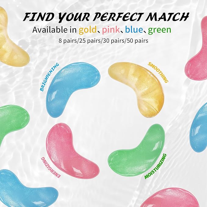 Under Eye Patches (50 Pairs), Caffeine Eye Masks for Dark Circles Puffy Eyes Undereye Bags, Collagen Eye Patches for Wrinkles and Puffiness, Skin Care Gift for Her