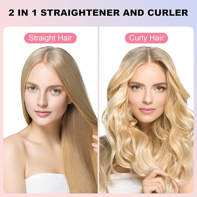 1.5 Inch Thermal Brush for Blowout Look, Heated Round Hair Straightening Curling With 2 Temp Settings, Ceramic Iron for Medium & Long Hair, Dual Voltage for Travel