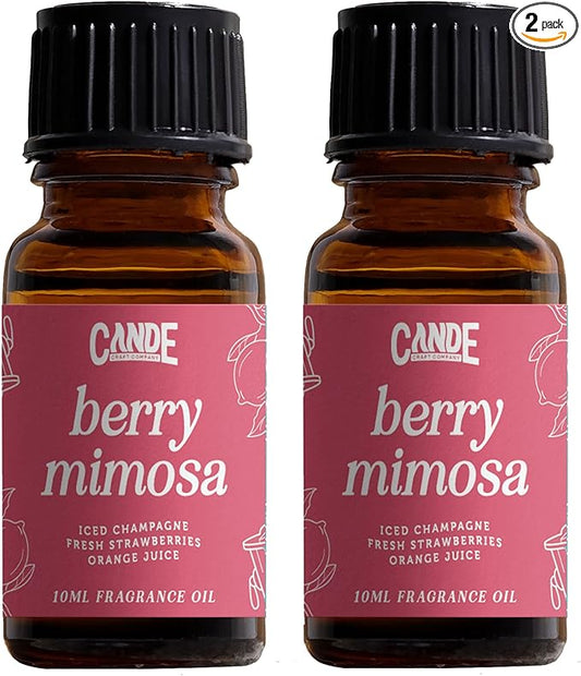 CANDECraftCo Premium Fragrance Oil – Diffuser Oils Fragrances Scented for Home, Candle Soap Making Supplies, Aromatherapy Blends for House (0.34 Fl Oz) (2-Pack, Berry Mimosa)