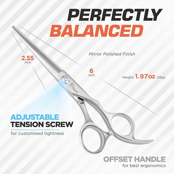 Fagaci Professional Hair Scissors & Hair Clipper with Extremely Fine Cutting, Hair Cutting Scissors Professional, Cordless Hair Clippers Set, Hair Shears, Barber Clippers Hair Cutting Shears