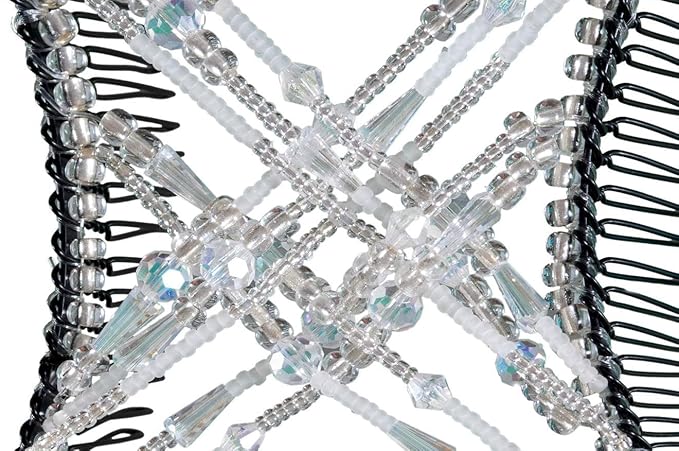 Sparkling Decorative Crystal Hair Clip for Fine, Thin, Sleek & Straight Hair - Double Comb for Easy Comfy Styles, Holds Snug, No Pressure, UpDo, Ponytail, French Twist, Bun (Crystal Medium)