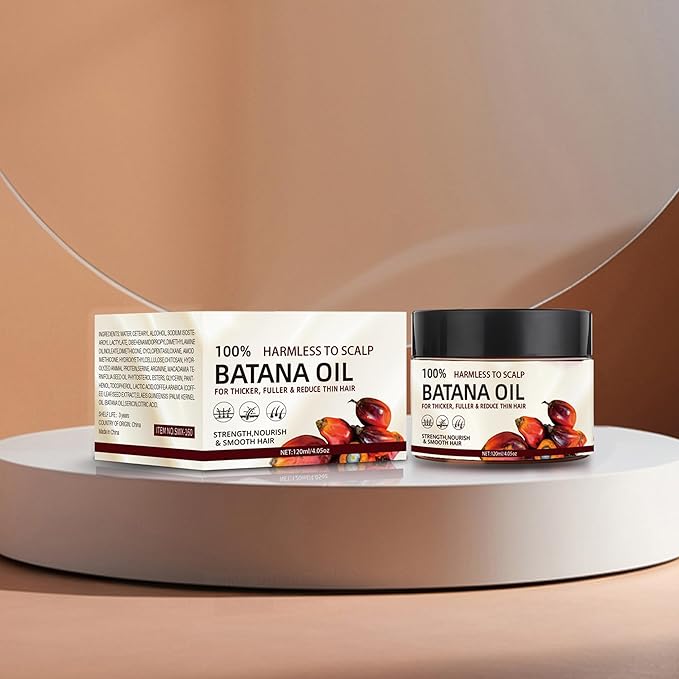 Batana Oil for Hair Growth, Natural Pure Dr Sebi Batana Hair Oil from Honduras, Anti Hair Loss, Prevent Hair Eliminates Split Ends for Men & Women, 4.05 FL oz