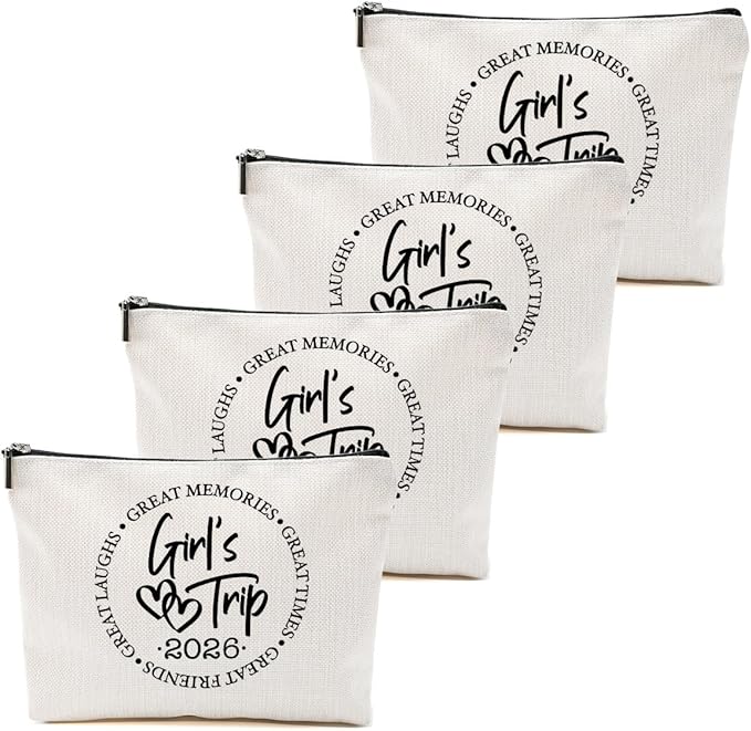 1 Pcs 3 Pcs 4 Pcs Makeup Bag, Girls Trip Gifts Favors Girls Weekend Gifts, Friendship Gifts for Women Bestie Bride