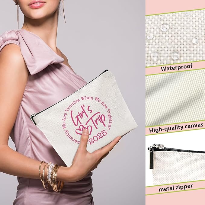 1 Pcs 3 Pcs 4 Pcs Makeup Bag, Girls Trip Gifts Favors Girls Weekend Gifts, Friendship Gifts for Women Bestie Bride