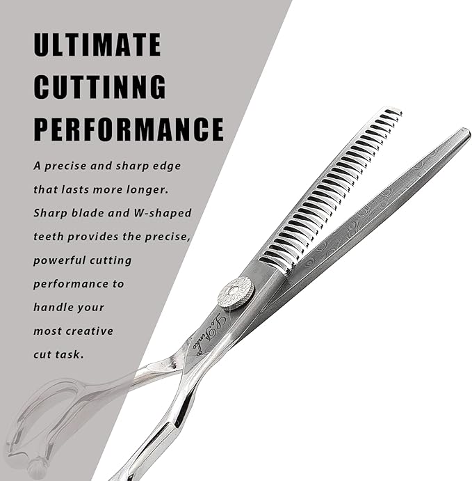 LePinko Premium Damascus Steel Hair Thinning Scissors, 6.0 Inch Master Level Hair Texturizing Scissors For Hairstylist, Hairdresser, Studio, Salon, Barber