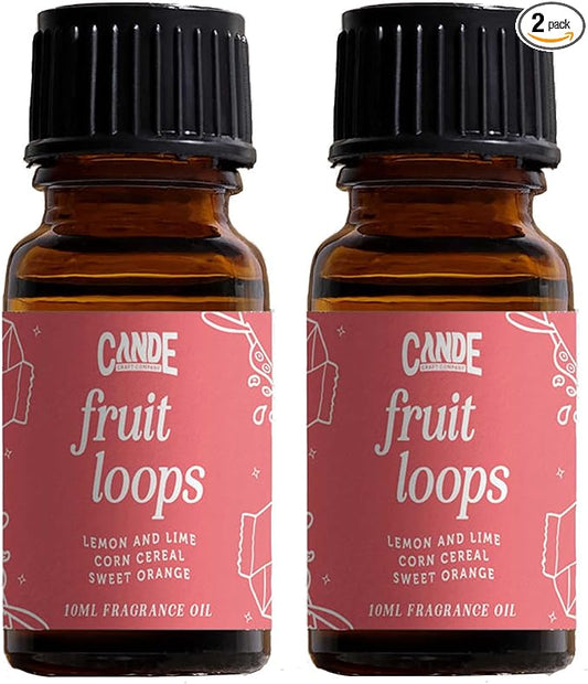 CANDECraftCo Premium Fragrance Oil – Diffuser Oils Fragrances Scented for Home, Candle Soap Making Supplies, Aromatherapy Blends for House (0.34 Fl Oz) (2-Pack, Fruit Loops)
