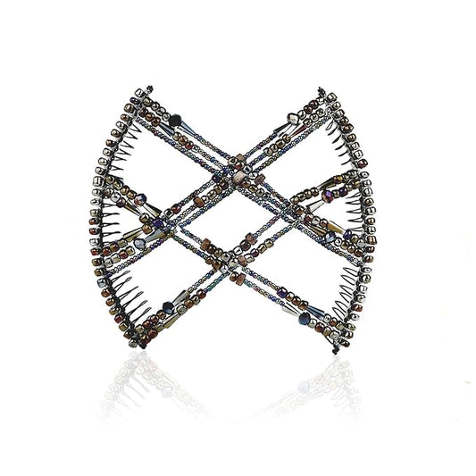 Stretchy No-Slip Hair Clip for Thick, Wavy Naturally Curly, Kinky Hair - Updos in Seconds, No Damage, Creases, or Pain - Comfy UpDo, Ponytail, French Twist, Bun (Earth - Large)