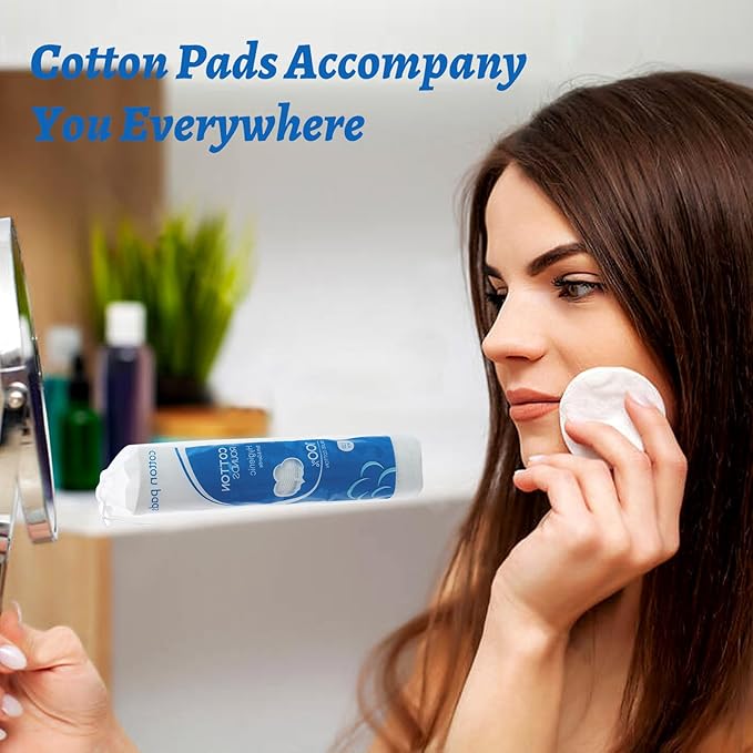 Simply Soft Cotton Rounds - 360 Count Premium Cotton Rounds for Face,100% Cotton Absorbent and Textured Cotton Pads,Makeup Remover Pads - Hypoallergenic, Lint-Free,for Removing Makeup,Nail Polish etc