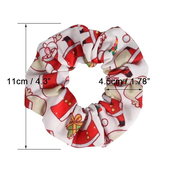 12 PCS Christmas Hair Scrunchies Snowflake Santa Christmas Tree Antlers Elk Snowman Hair Ties Soft Elastic Hair Bands for Women Girls Gifts Ponytail Holders Hair Accessories (12PCS-C-Christmas)