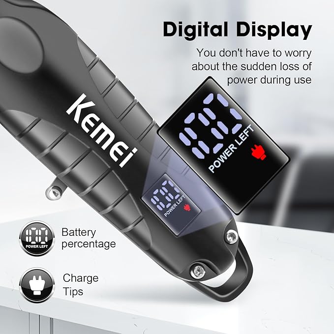 KEMEI Professional Hair Clippers Set for Men, Cordless Rechargeable Barber Clippers & Trimmers Kit, Clippers for Hair Cutting, Gifts for Men