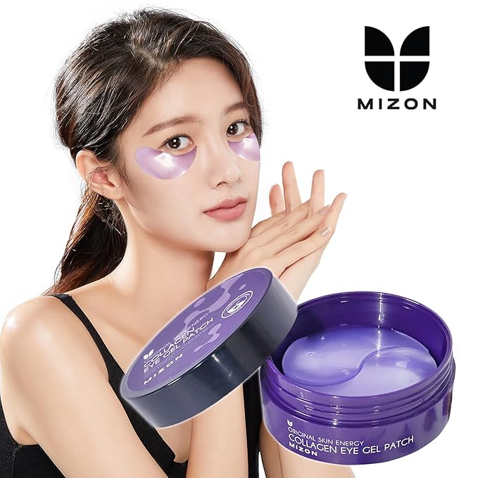 MIZON Collagen Eye Gel Patch with Hydrolyzed Collagen, Caviar, and Chamomile for Firming, Nourishment, and Wrinkle Care – 60pcs –