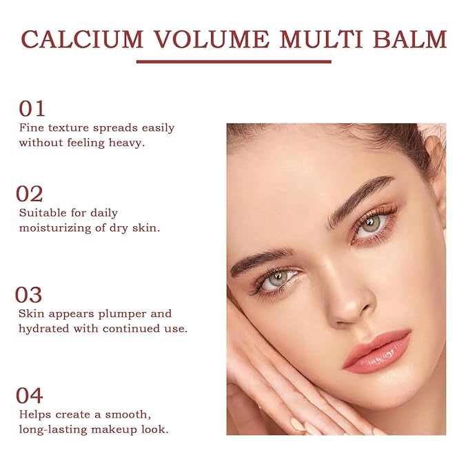 Calcium Volume Multi Balm, Wrinkle Core Stick, Collagen Moisturing Stick, Hydrating, Almond & Vitamin E for Lip Balm Eye Cream Neck. 2pcs