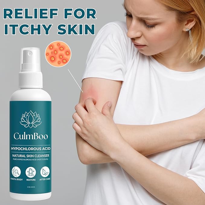 Hypochlorous Acid Spray for Face & Skin - HOCl, Acne Prone Skin, Eczema, Natural Tattoo Aftercare, Piercing Aftercare Spray, Eye Lash Cleanser, Face Mist Toner, Wound Care Cleanser, 8 Fl Oz - Aurabelle