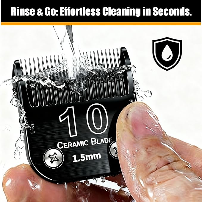 Dog Grooming Clipper Blades Replacement Compatible with Andis Dog Clippers,Most OsterA5, Wahl KM Series Pet Clippers (Black(10))