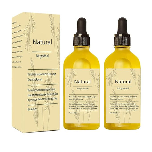 Natural Hair Growth Oil, 2 PCS Rosemary Oil for Hair Growth Organic, Hair for Dry Damaged Hair and Growth
