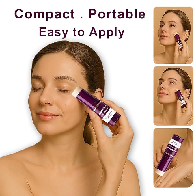 2Pcs Wrinkle Bounce Calcium Multi-Balm Stick, Collagen Moisturing Multi Balm, Wrinkle Core Stick for Under-Eye, Forehead, Neck Skin Care Line Hydrating, Firm & Plump