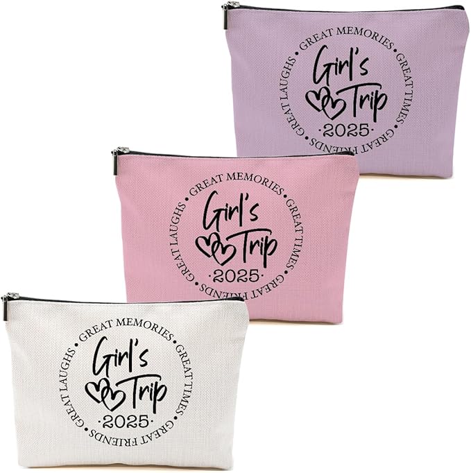1 Pcs 3 Pcs 4 Pcs Makeup Bag, Girls Trip Gifts Favors Girls Weekend Gifts, Friendship Gifts for Women Bestie Bride