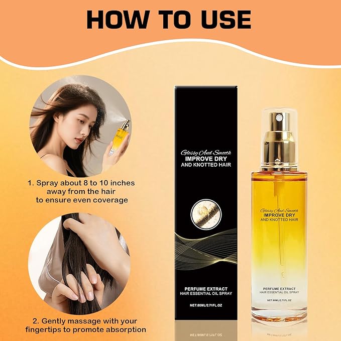 Hair Treatment Oil, Clear Hair Oil Spray Improve Dry and Frizzy Hair, Curly Hair, Detangling, Styling and Moisturizing - for Women & Men Daily Care
