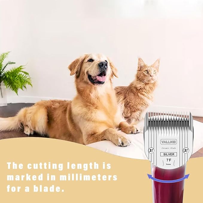 Detachable Adjustable Pet Dog Grooming Clipper 5-in-1 Blade Compatible with WAHL Professional Animal Blade Arco, Bravura, Chromado, Creativa, Figura, and Motion Pet, Dog, and Horse Clippers(7F)(2PACK)