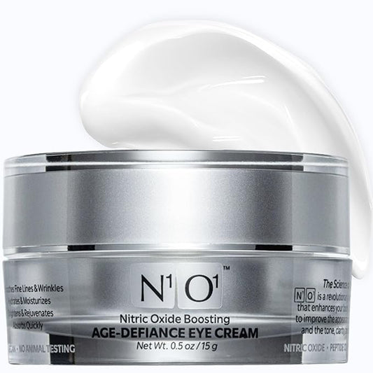 N1O1 Age-Defiance Eye Cream - Day & Night Moisturizer with Nitric Oxide, Hyaluronic Acid, Complex Peptides, Ceramides - Hydrating Eye Cream for Dark Circles, Wrinkles, Fine Lines, Puffiness - 0.5 oz.